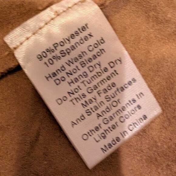 MOD REF Faux Suede Jacket Size Small Drape Moto Jacket Asymmetric Cropped - Picture 5 of 6